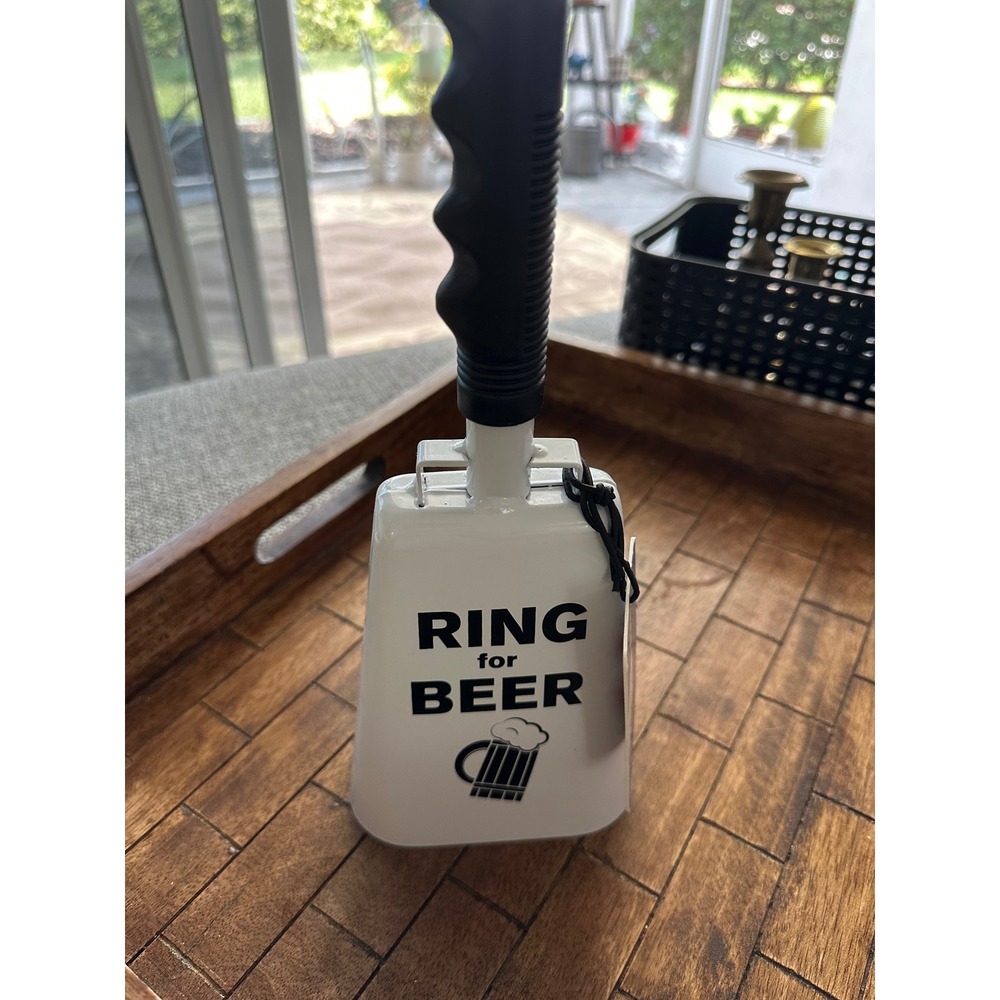 Wembley Ring for Beer Cowbell White Metal Handheld Noise Maker‎ 2313982 NEW